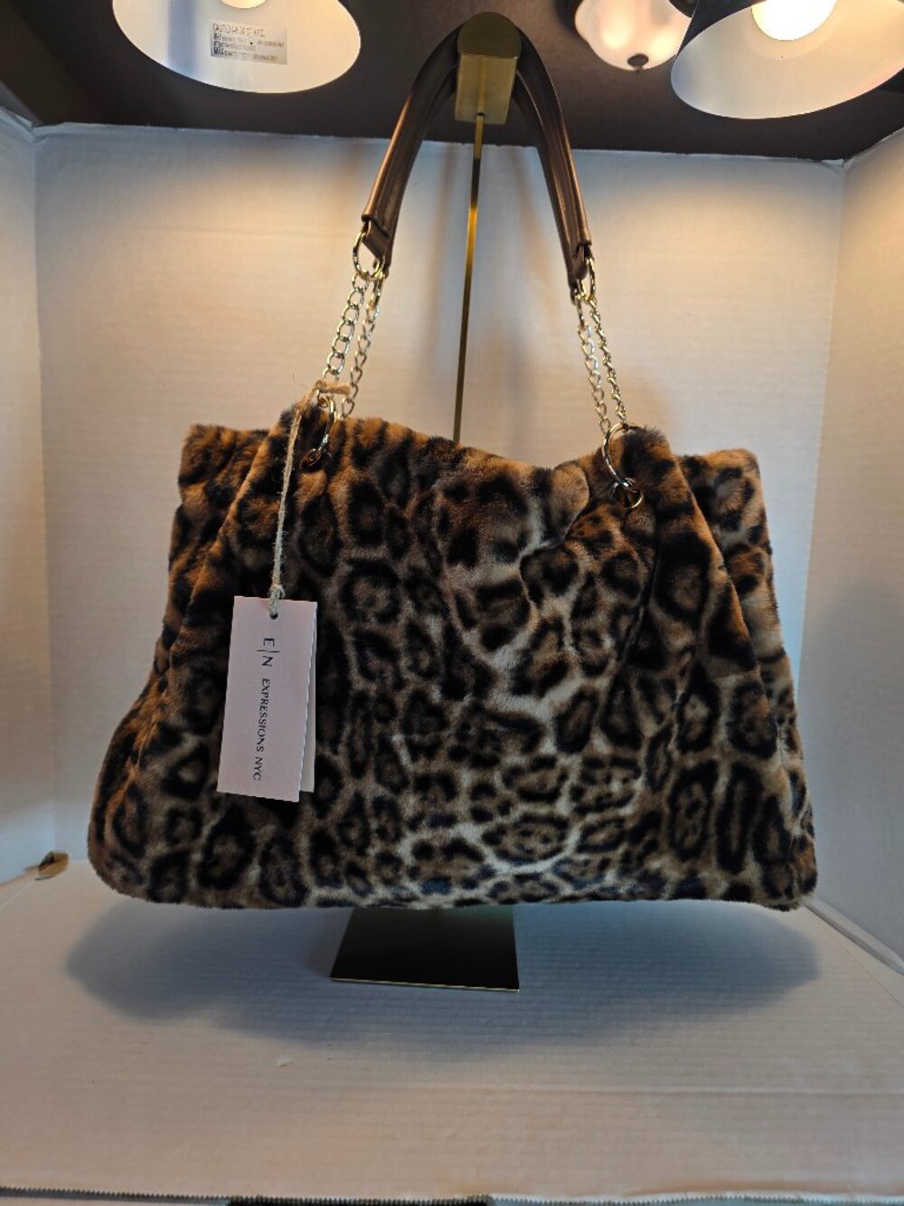 Super Soft Slouchy Large Faux Leopard Tote Bag by Expressions NYC NWT